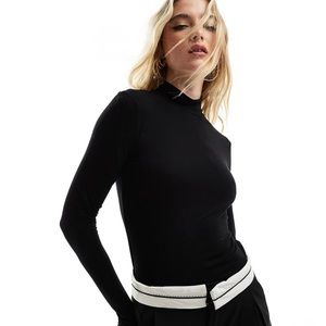 ASOS Black Thin Mock Neck Pullover